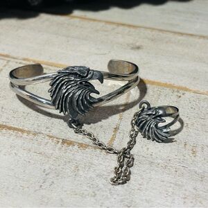 Vintage❤️1995 Signed EJC Eagle Bracelet & Ring